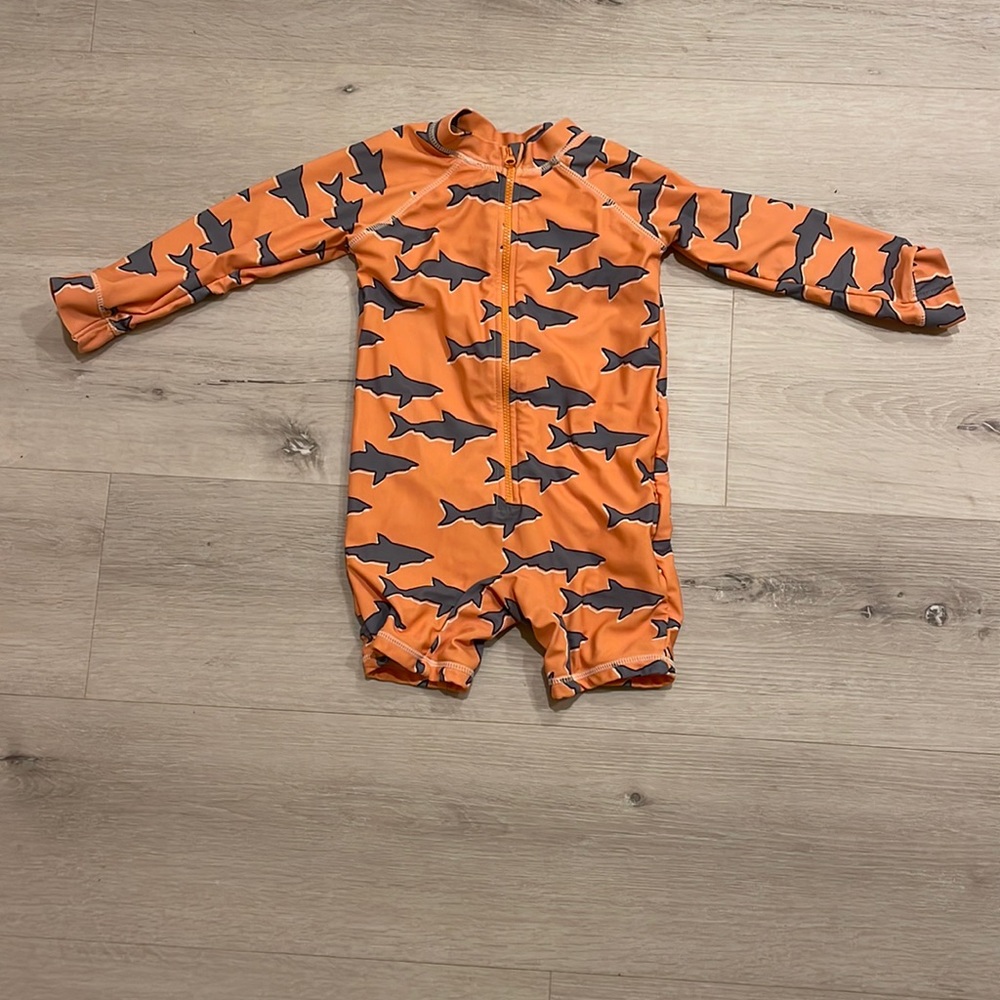Cotton On Orange Shark Rashguard- Size 18-24 months